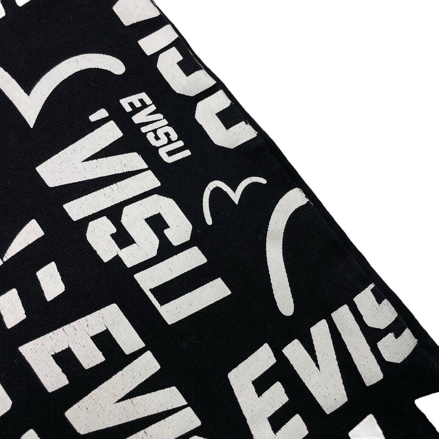 Vintage 00’s Evisu T-Shirt Mens Medium Black All Over Graphic Print