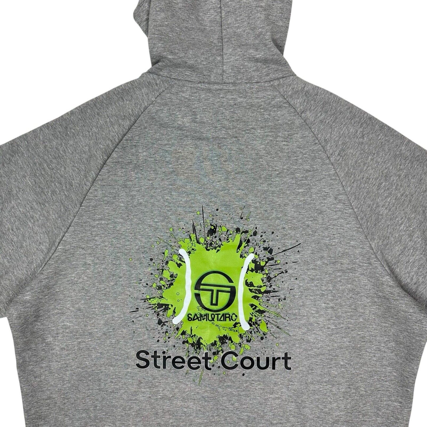 NWT Sergio Tacchini Circolo Pullover Hoodie Mens Large Grey Embroidered