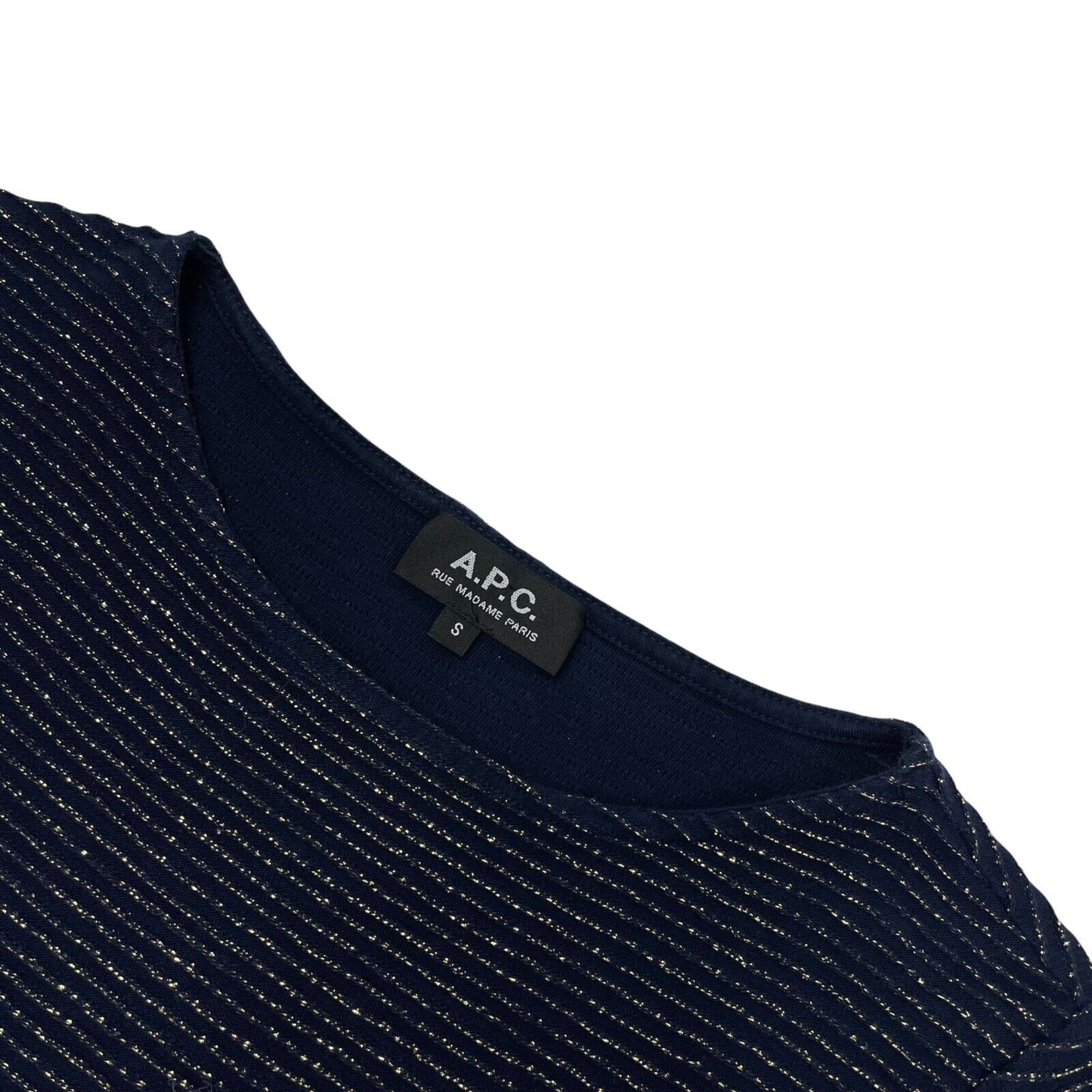 APC Long Sleeve Top Navy And Gold Womens Small