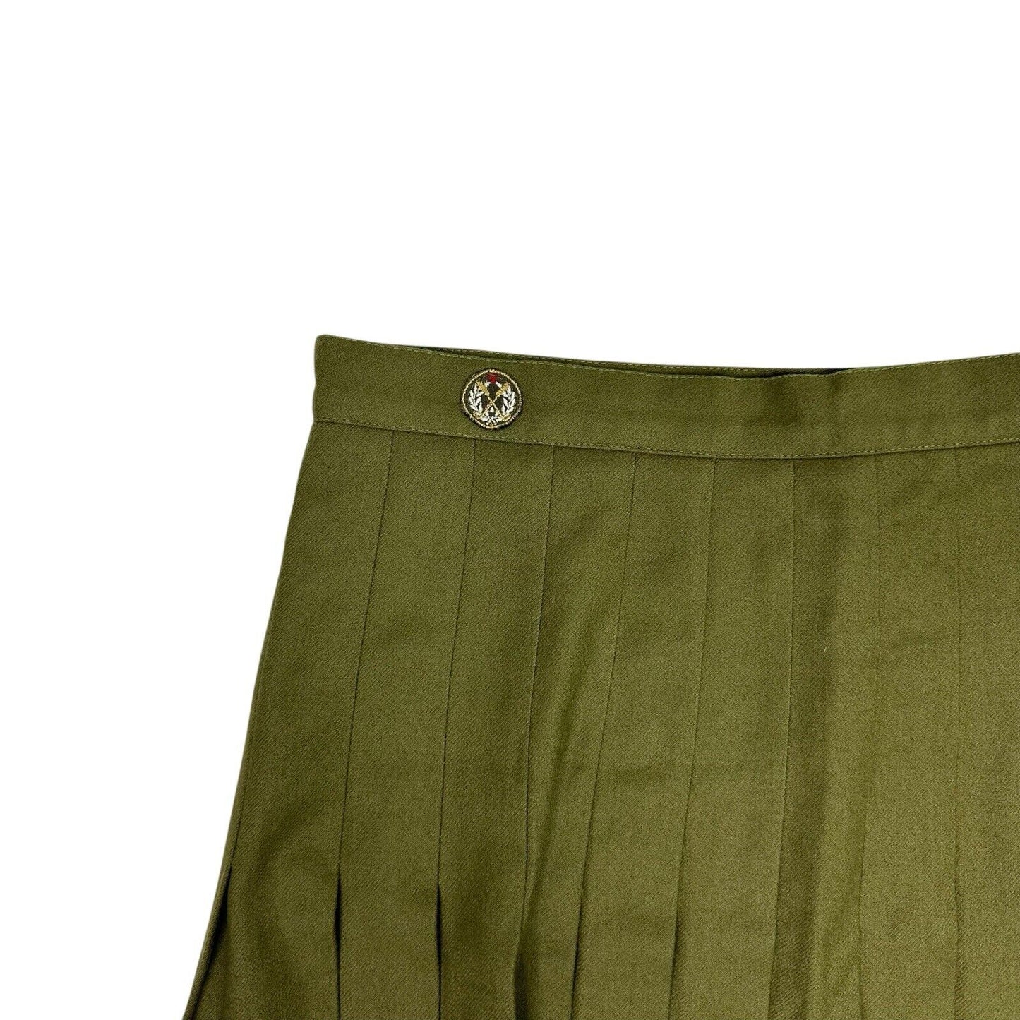 Vintage Valentino Sport Pleat Skirt 29w Khaki Green Made In Italy NWT 80’s