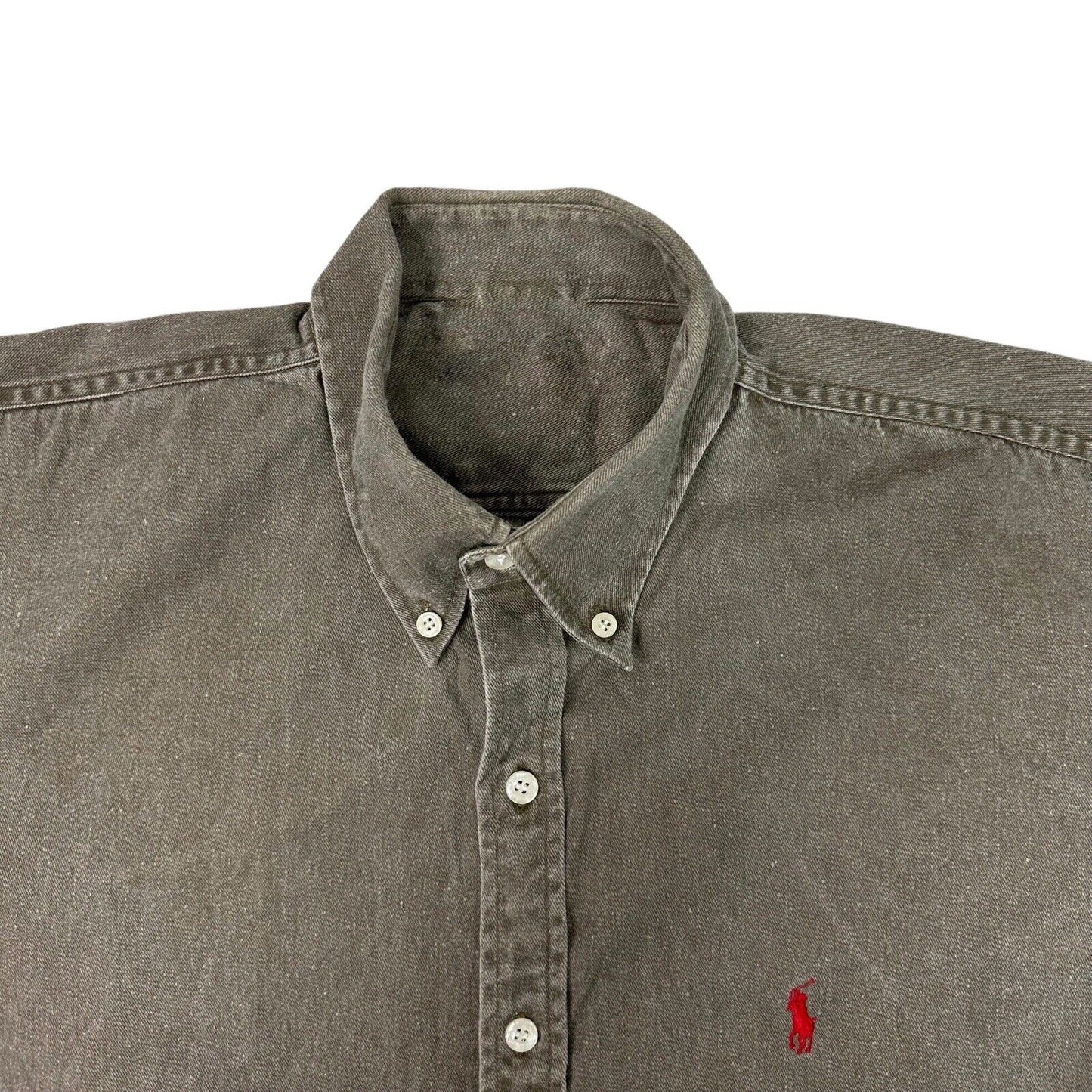 Vintage Polo Ralph Lauren Shirt Sleeve Shirt Men’s XL Grey Heavyweight
