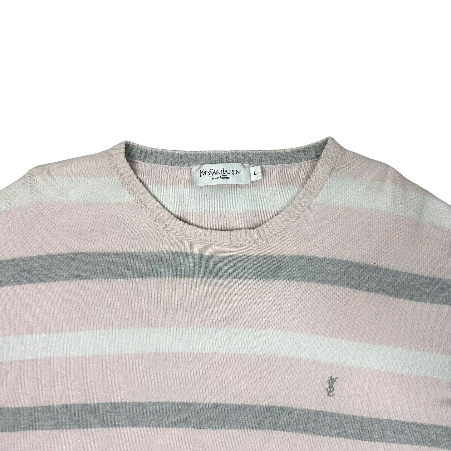 Vintage Yves Saint Laurent Knit Jumper Mens Large Multicoloured YSL Embroidered