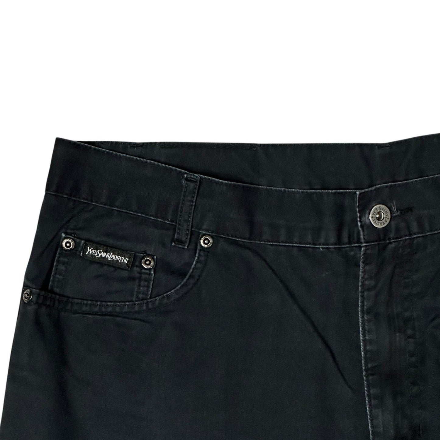 Vintage Yves Saint Laurent Trousers Black Men’s 36w 34l Embroidered YSL Logo