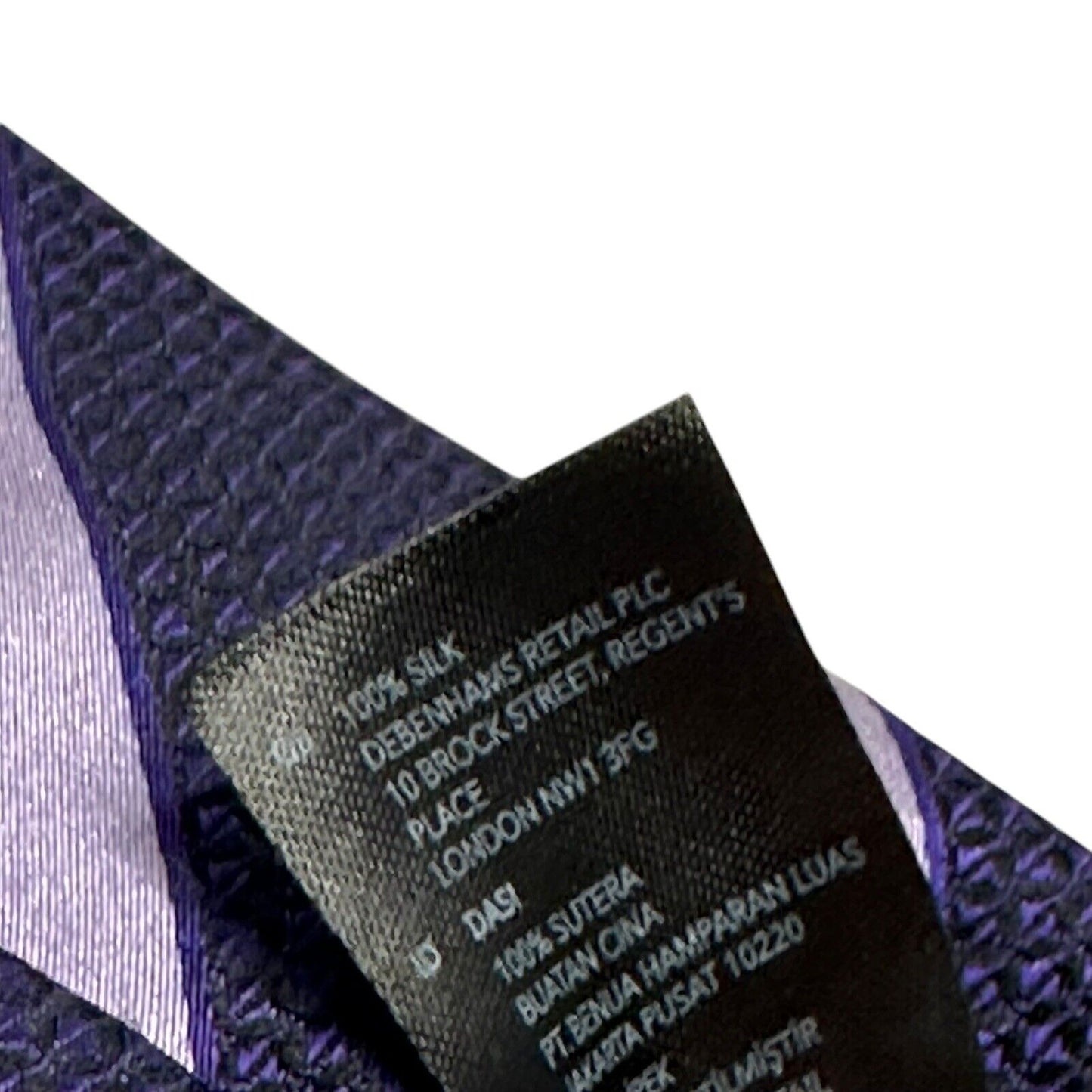 Jeff Banks Stripe Pattern Silk Tie Purple And Lilac