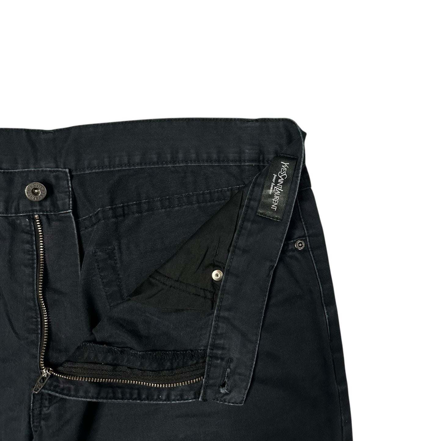 Vintage Yves Saint Laurent Trousers Black Men’s 36w 34l Embroidered YSL Logo
