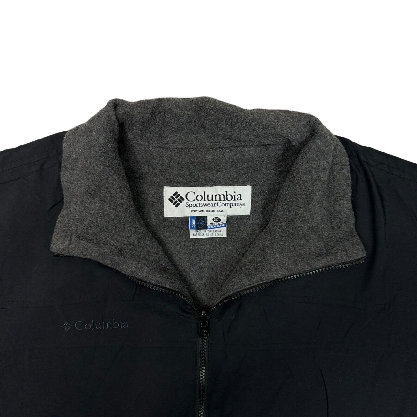 Vintage Columbia Sportswear Jacket Black Fleece Lined Men’s 2XL Core