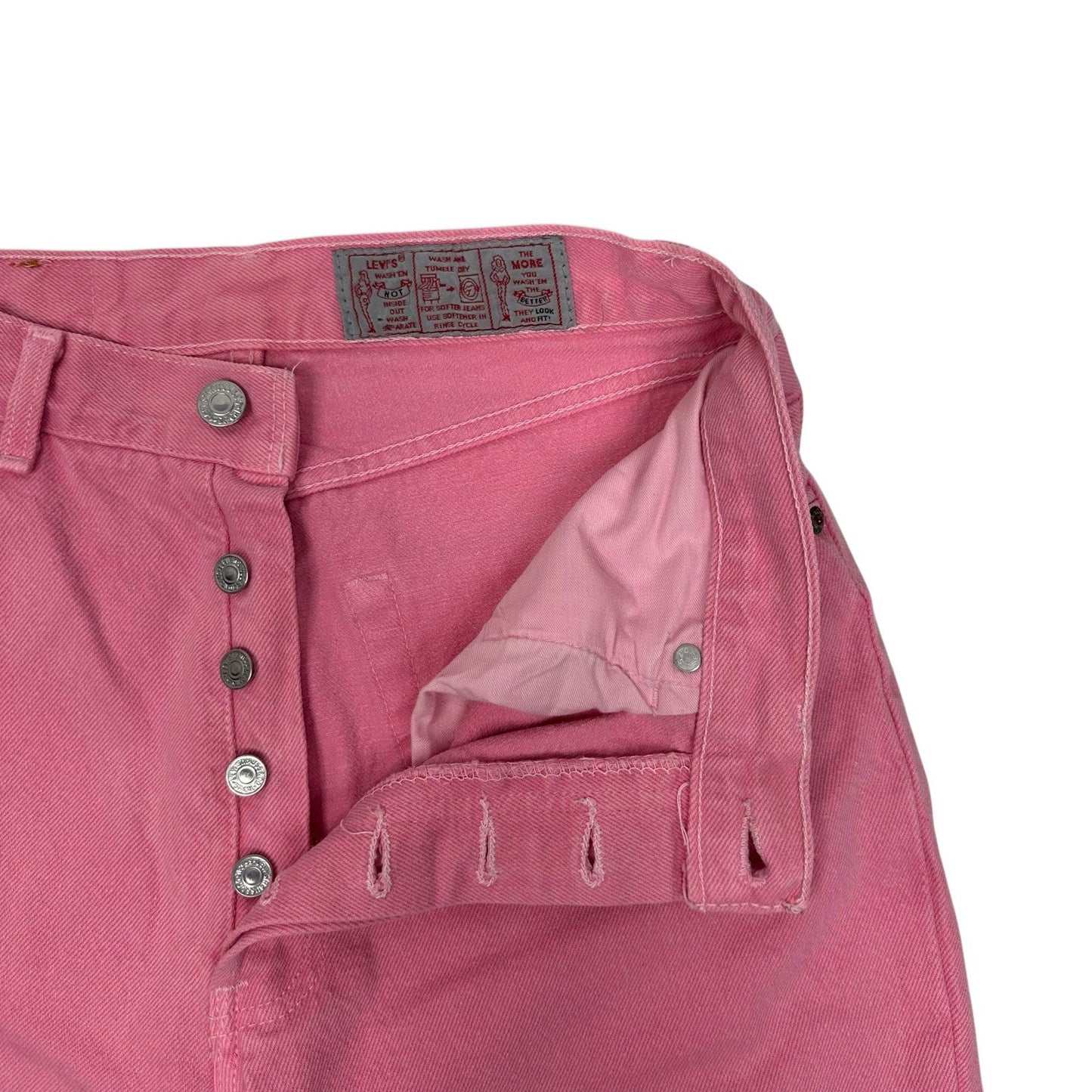 Vintage Levi’s Pink Denim Jeans 901 28w 29l Slim Fit 1980’s