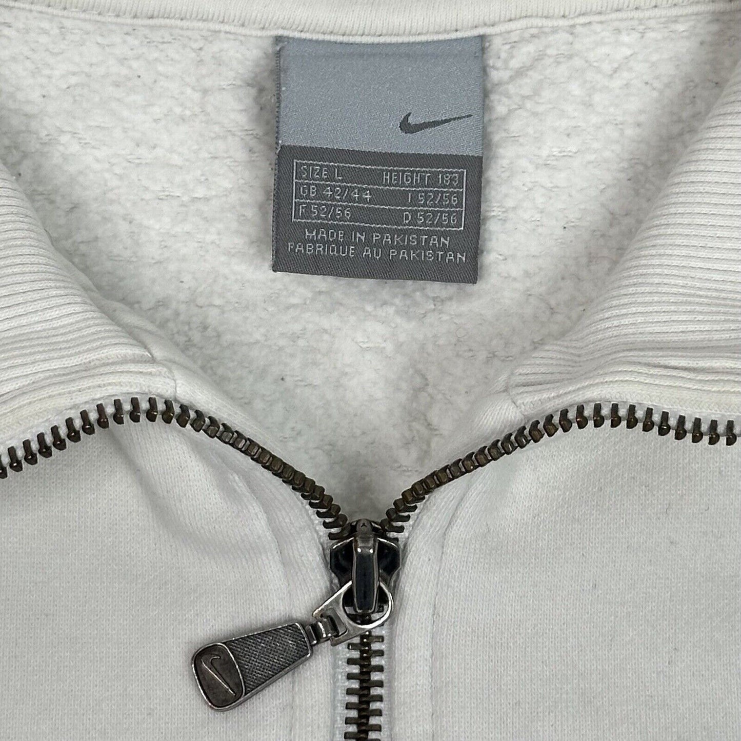 Vintage Nike Zipped Sweater White Men’s Large Embroidered Swoosh