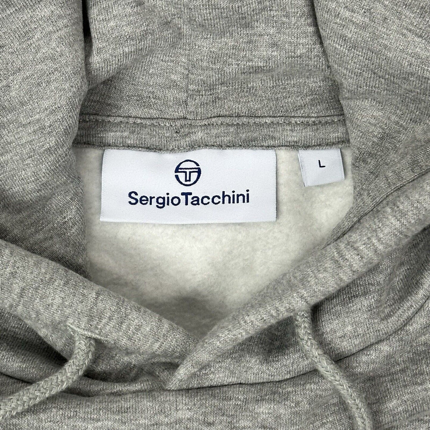 NWT Sergio Tacchini Circolo Pullover Hoodie Mens Large Grey Embroidered