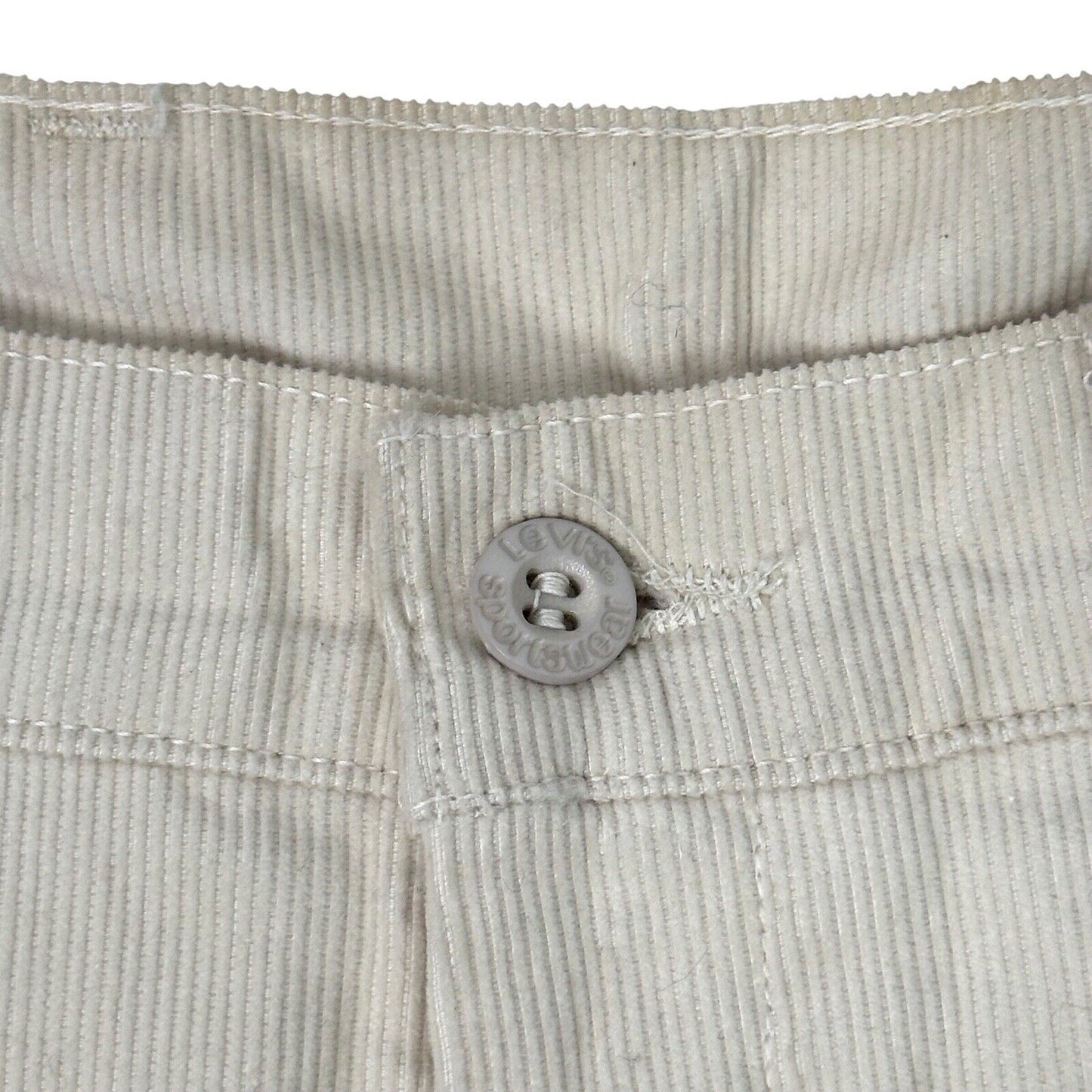 Vintage Levi’s Cord Trouser 33w 33l Straight Leg Cream Made In France 70’s Rare