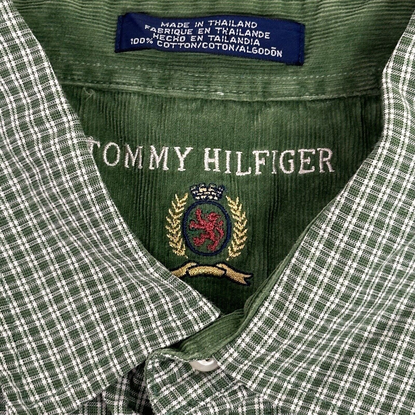 Vintage Tommy Hilfiger Check Shirt Medium Green