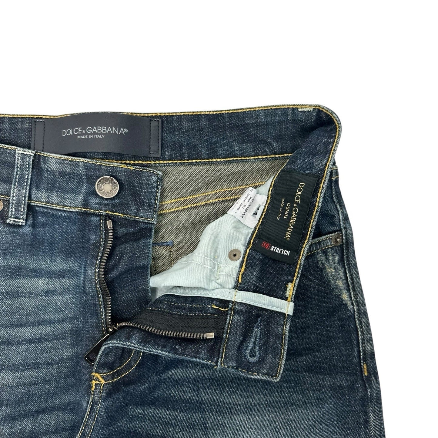 Dolce And Gabbana Jeans IT44 Men’s Blue Denim Made In Italy Slim Fit Distressed