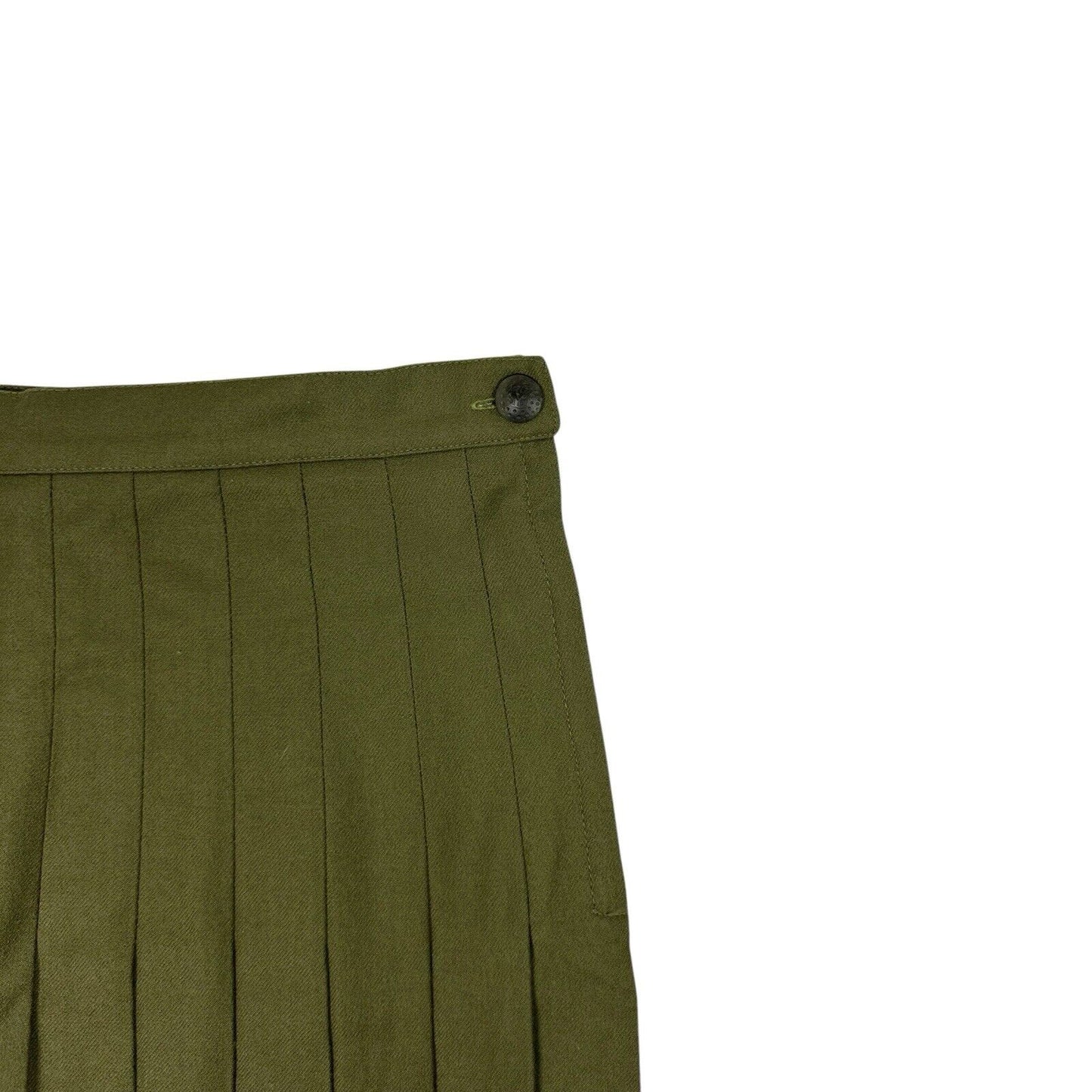 Vintage Valentino Sport Pleat Skirt 29w Khaki Green Made In Italy NWT 80’s