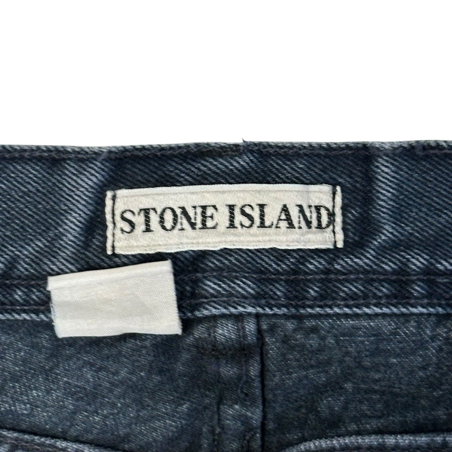 Vintage Stone Island Jeans Blue 35w 33l Made In Italy Green Edge Badge