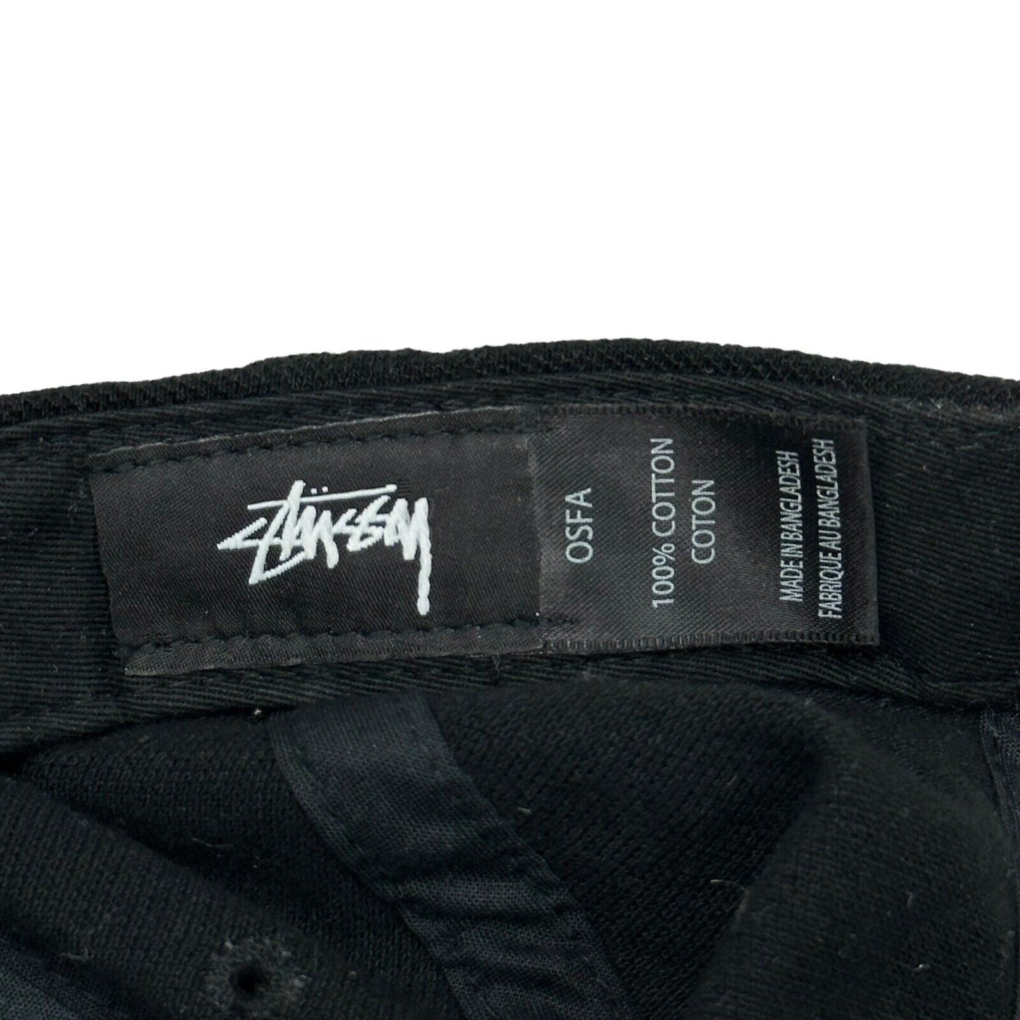Stussy Logo Hat Adjustable Black Cotton Baseball Cap