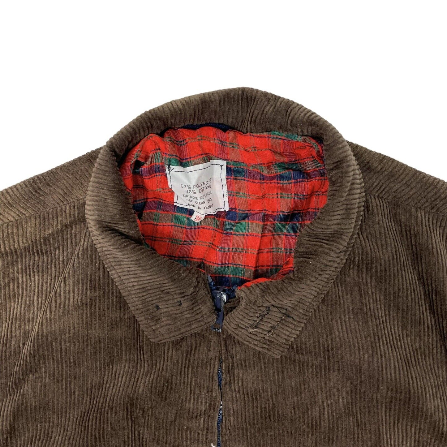 Vintage 70’s Bomber Jacket Men’s Small Brown Corduroy Made In England