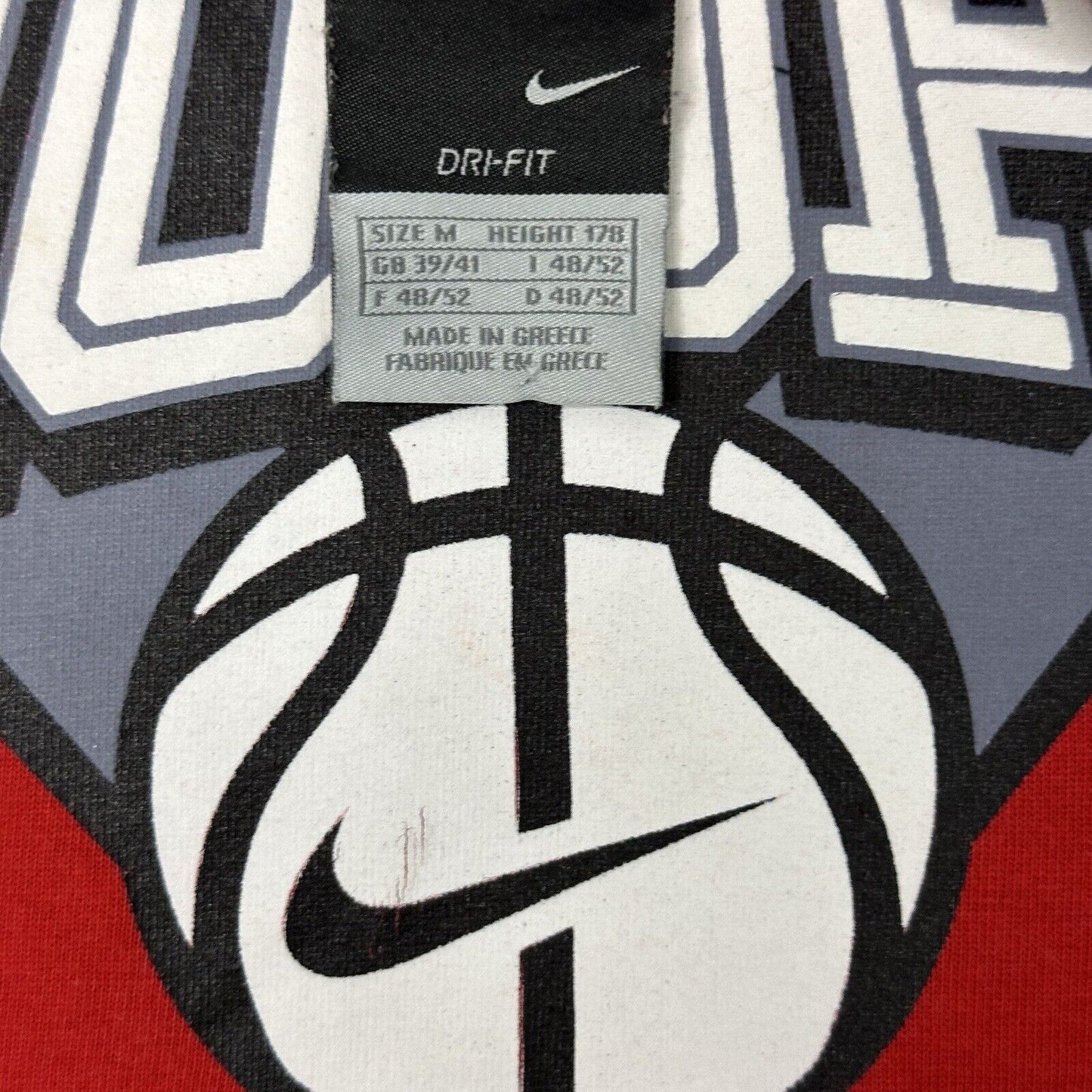 Vintage Nike Basketball T-Shirt Red Mens Medium Dri-fit