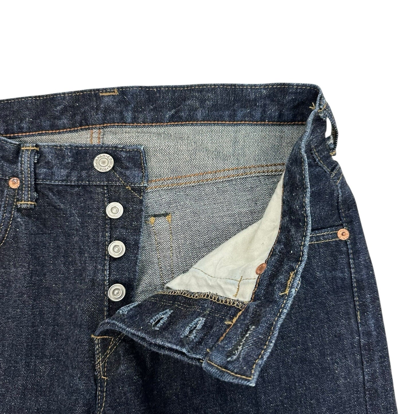Edwin ED33M Raw Indigo Denim Jeans 30w 30l Made In Japan Slim Fit