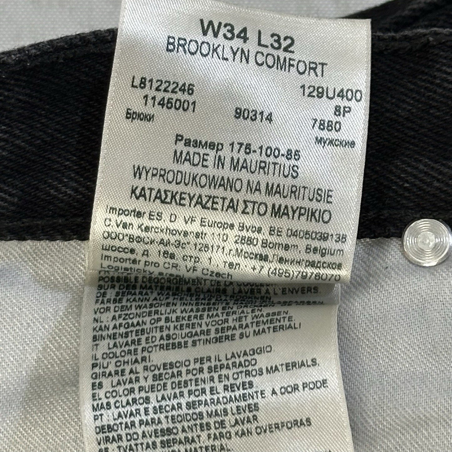 Vintage Lee Jeans Brooklyn Comfort 34w 32l Black