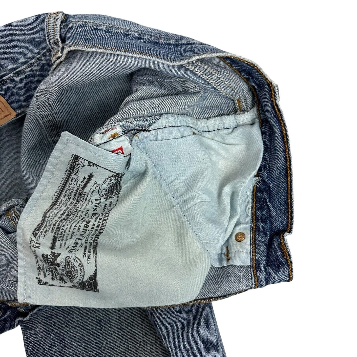 Vintage Levi’s 501 Blue Denim Jeans Mens 34w 32l Straight Leg Distressed