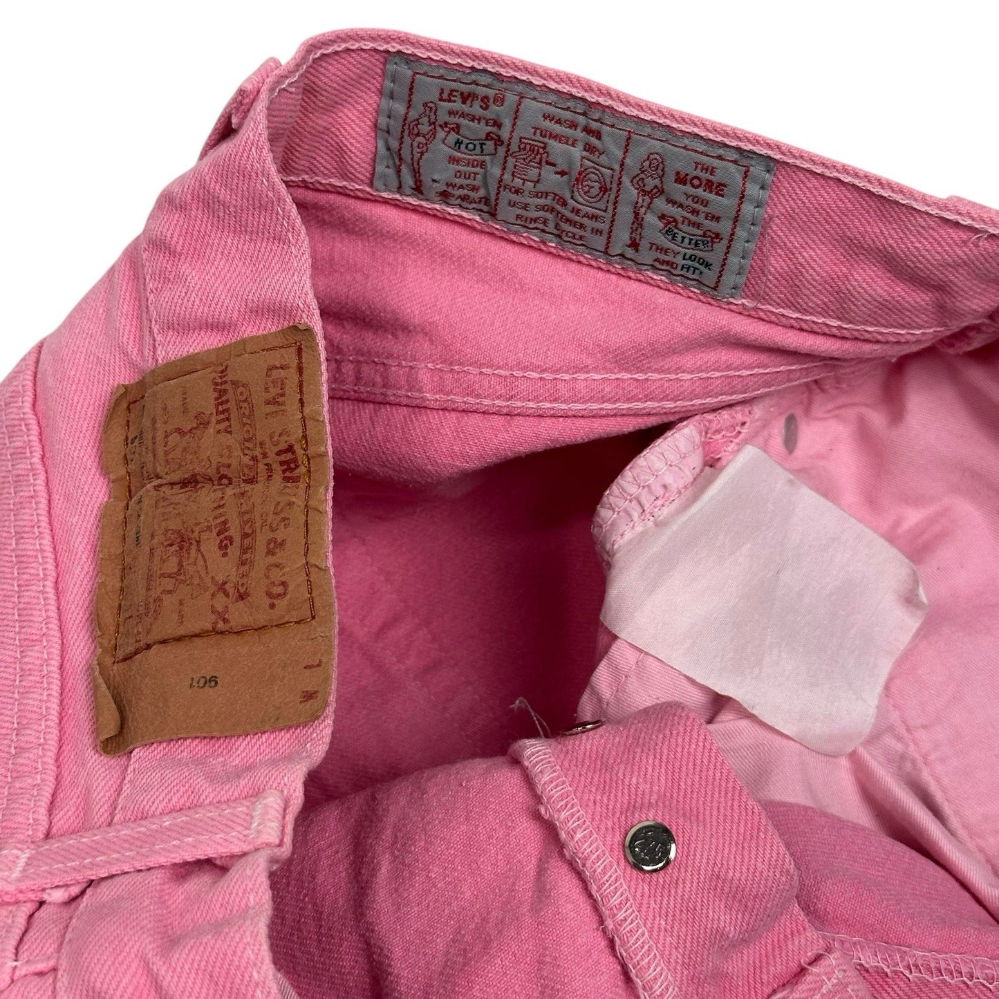 Vintage Levi’s Pink Denim Jeans 901 28w 29l Slim Fit 1980’s