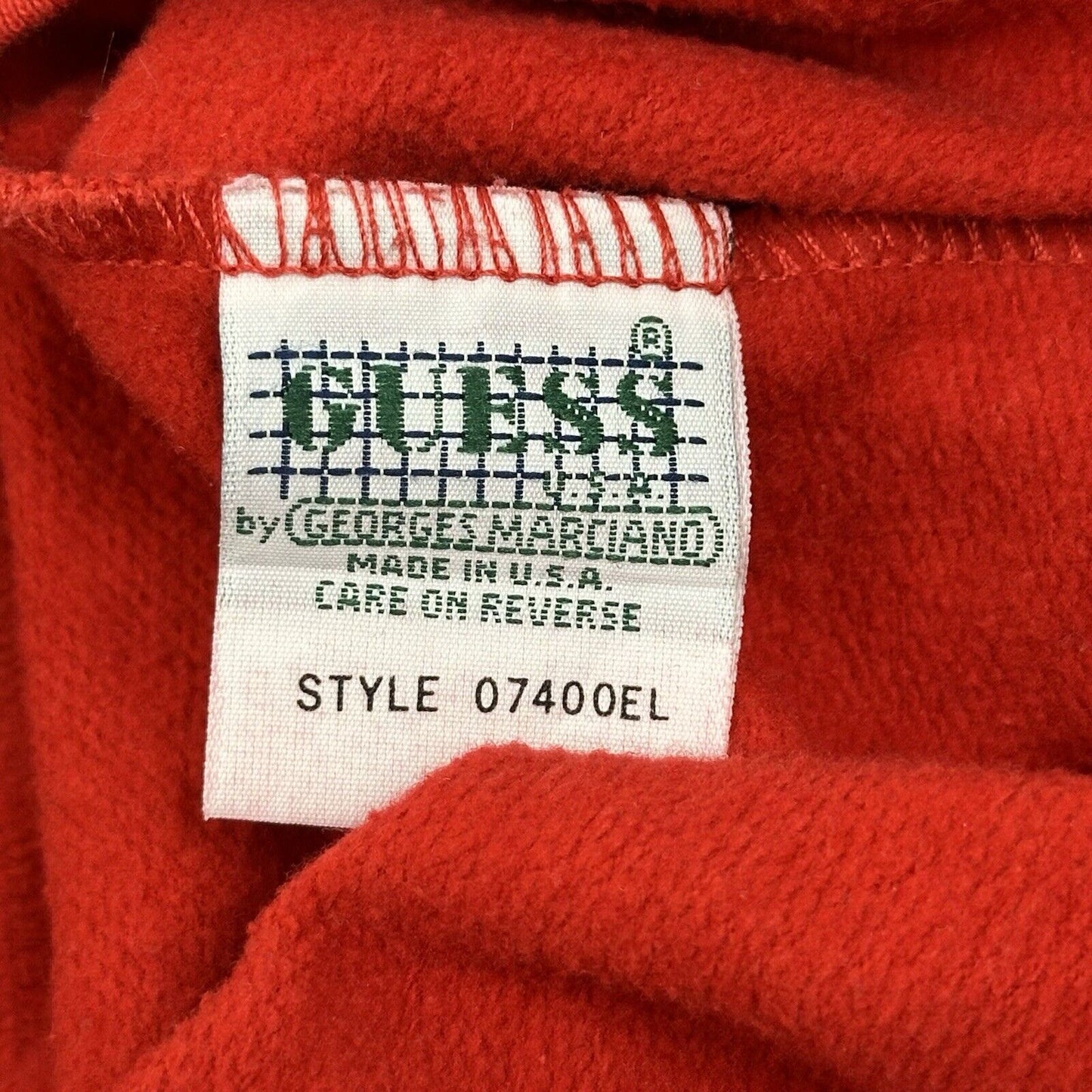 Vintage Guess Jeans USA Logo Sweater Red Medium 80s Georges Marciano Made In USA