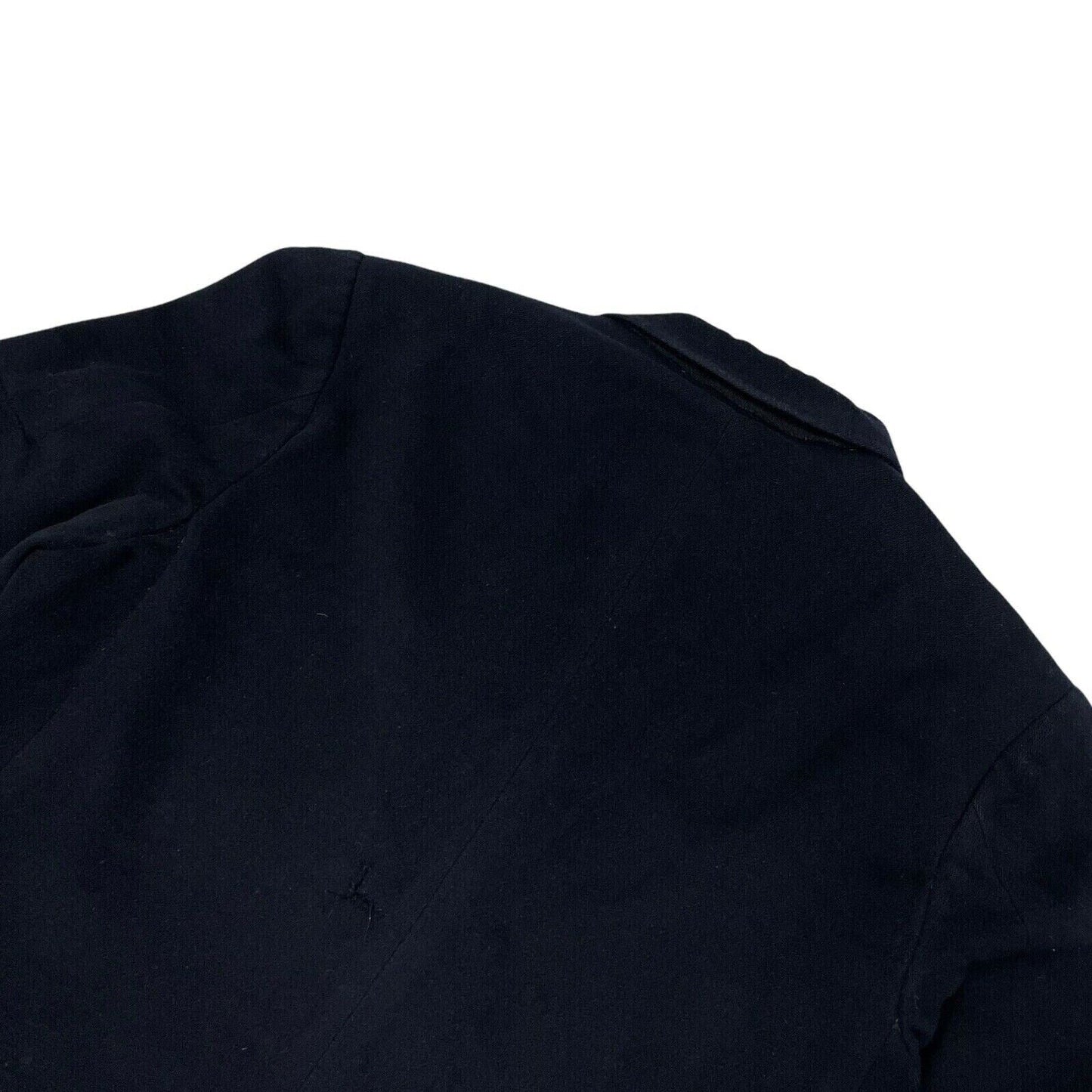 Vintage Burberry Double Breasted Coat Medium Made In England Navy Blue Wool