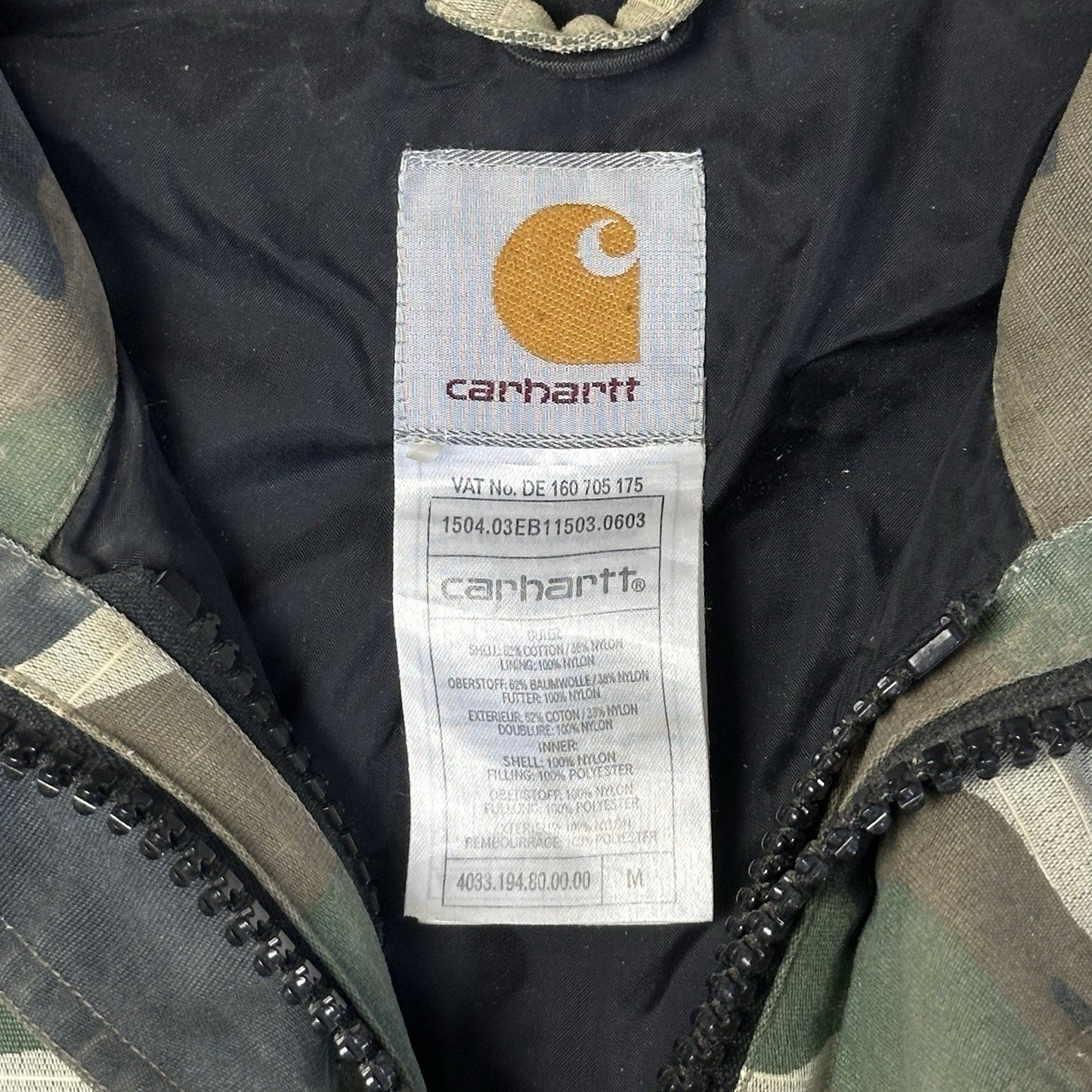 Vintage Carhartt Camo Utility Jacket Men’s Medium Hooded Camouflage