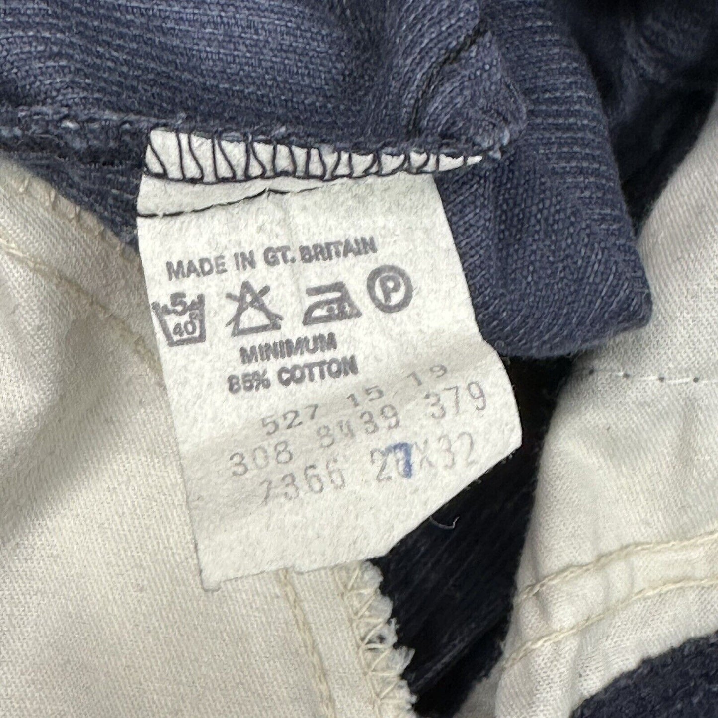 70’s Vintage Levi’s 527 Corduroy Trouser 26w 31l Navy Made In UK Talon Zipper