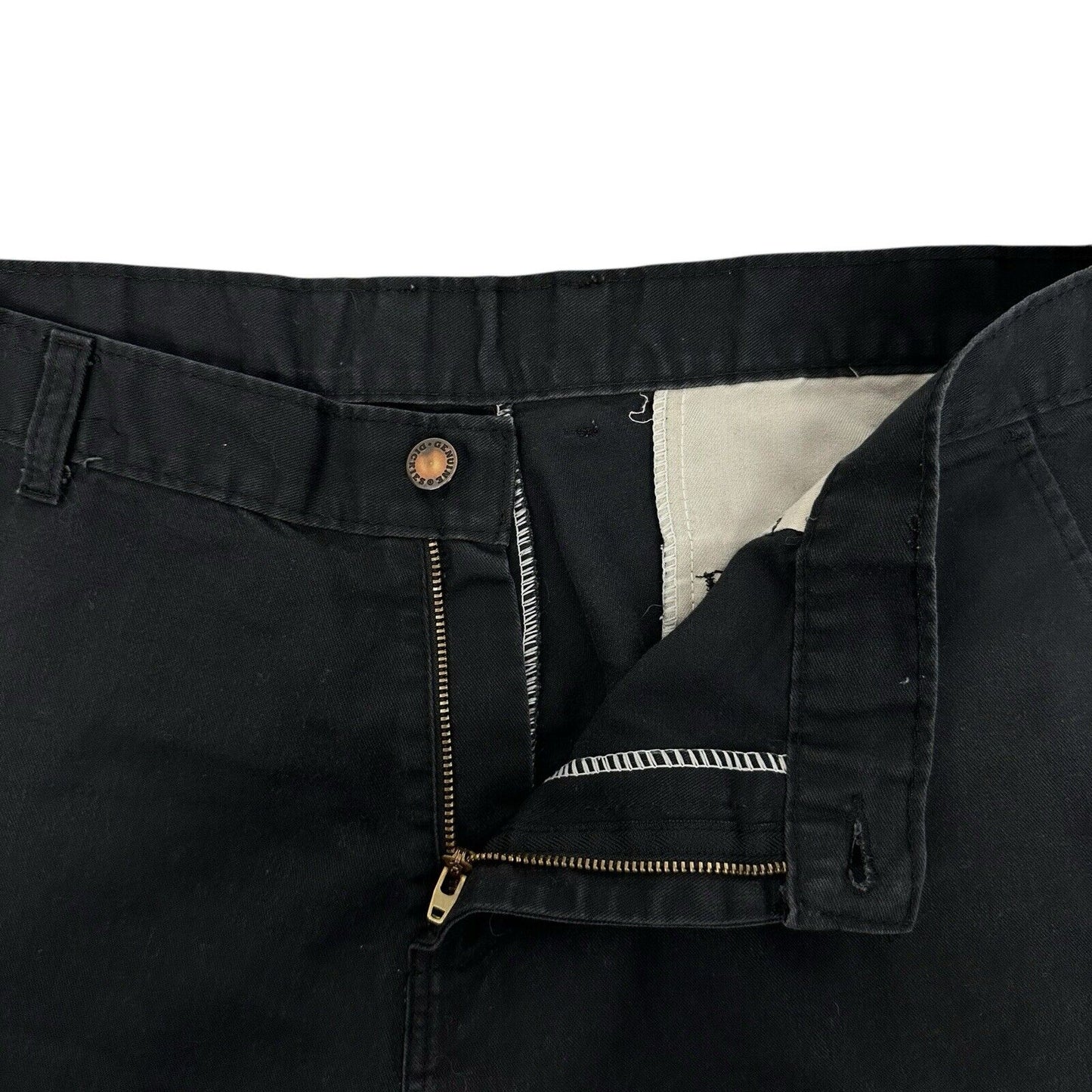 Vintage Dickies Black Cargo Trousers Mens 34w 30l Relaxed Straight Leg