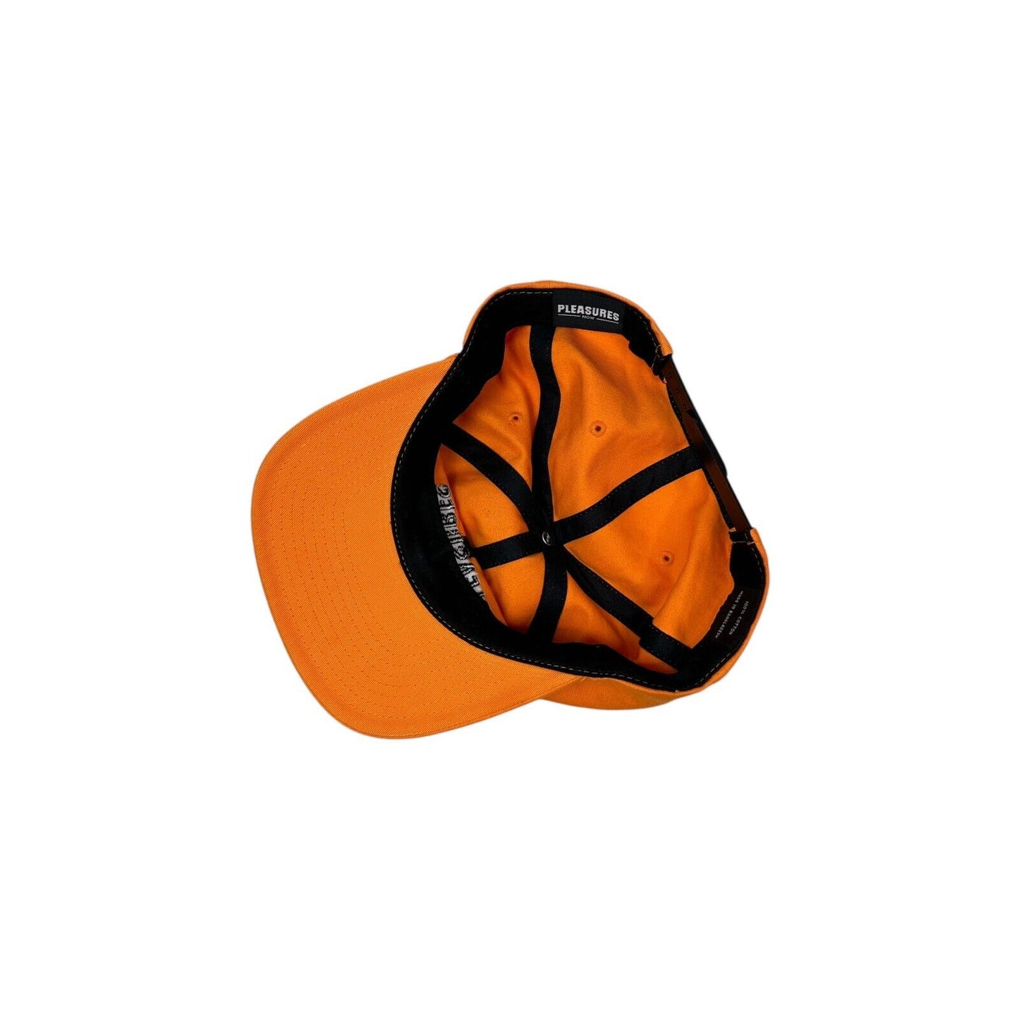 Pleasures Power Logo Hat Orange Snapback Embroidered Logo