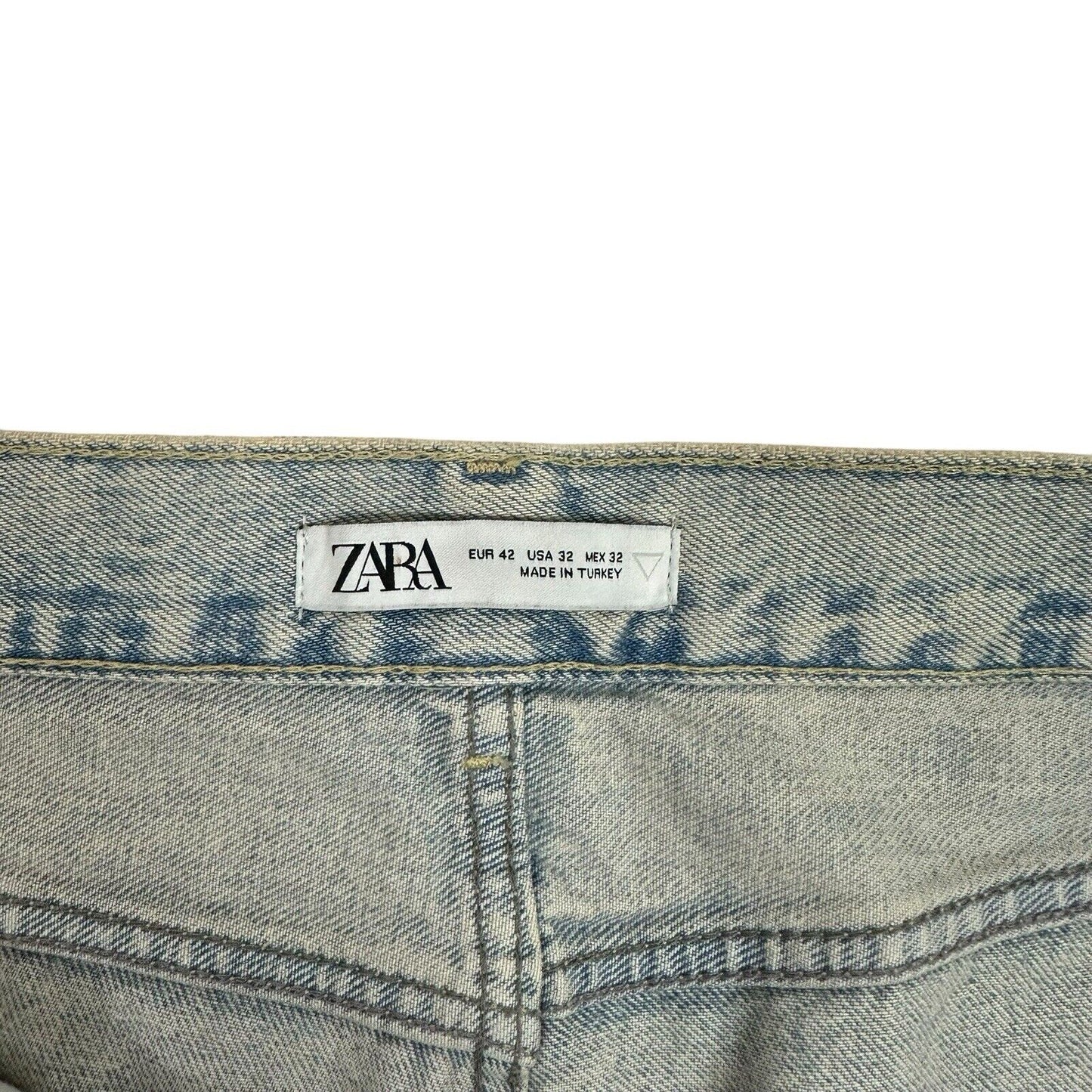 Zara Oversized Baggy Jeans Men’s 32w 30l Faded Blue Distressed