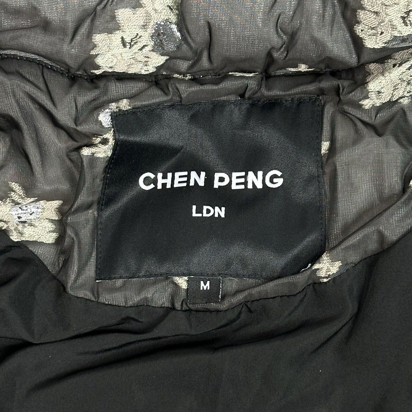 AW22 Chen Peng Fairy Down Jacket Womens Medium Black And Silver