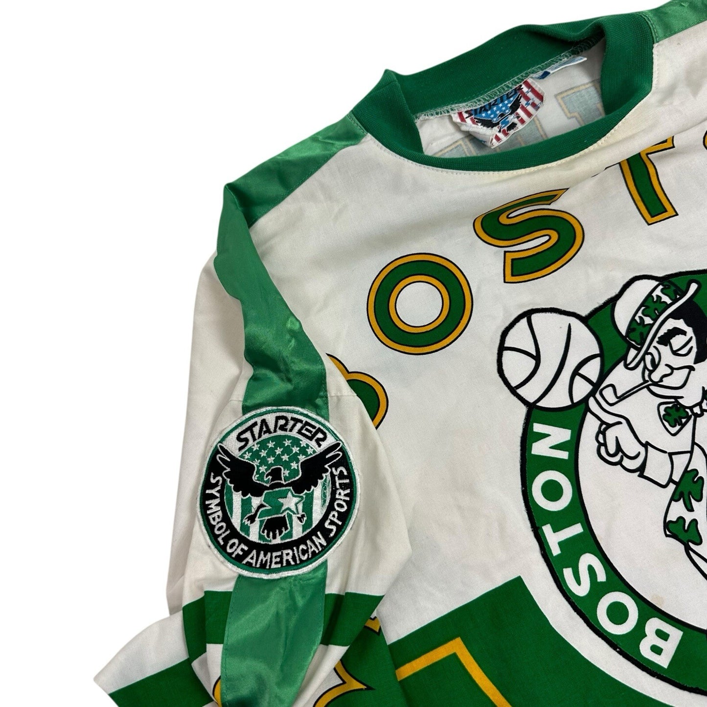 Vintage Starter Boston Celtics Sweater Men’s Medium White And Green Rare