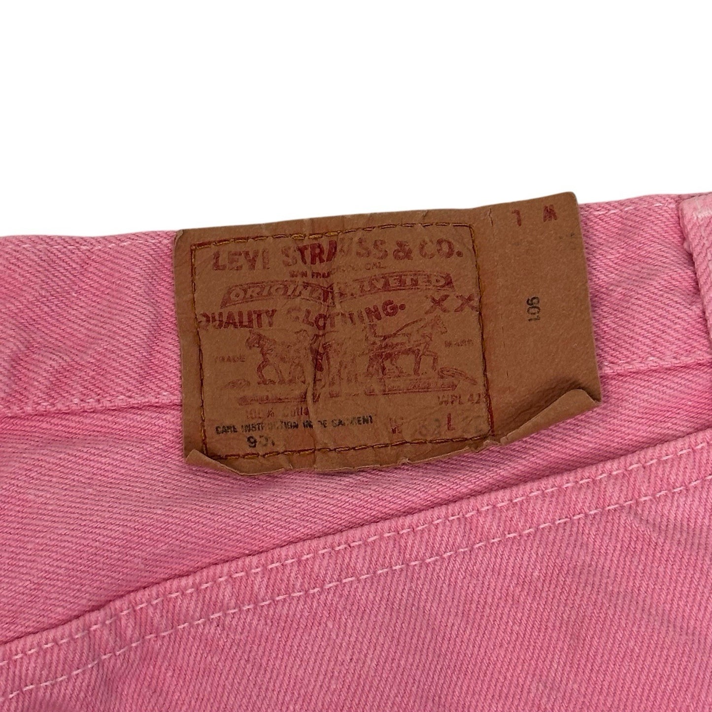 Vintage Levi’s Pink Denim Jeans 901 28w 29l Slim Fit 1980’s