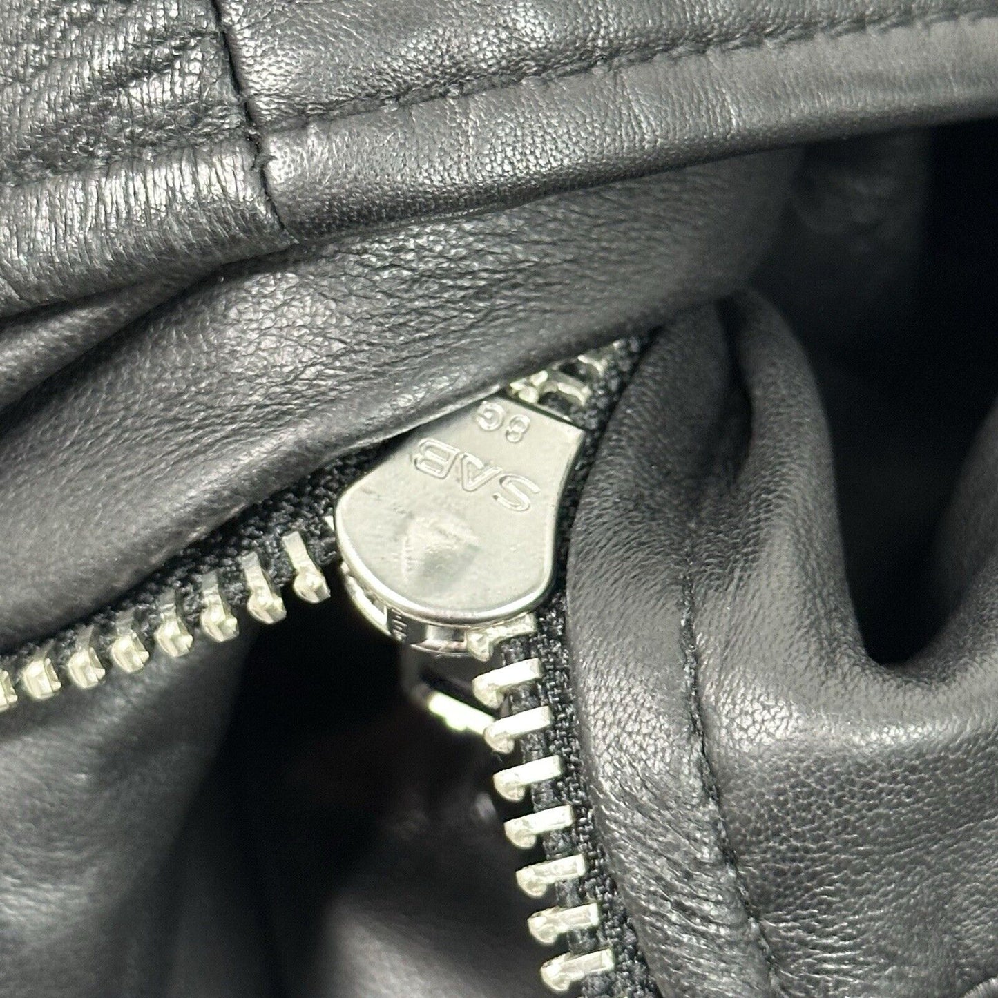 Barneys Originals Leather Biker Jacket Black Mens Medium