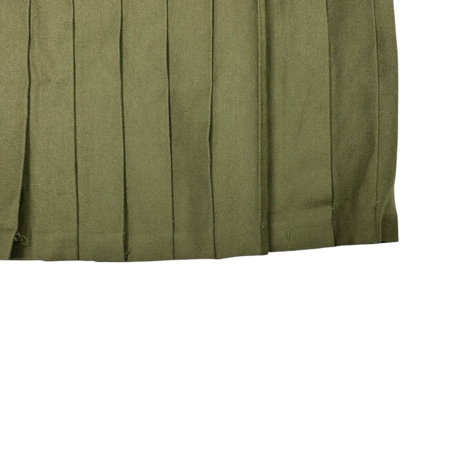 Vintage Valentino Sport Pleat Skirt 29w Khaki Green Made In Italy NWT 80’s