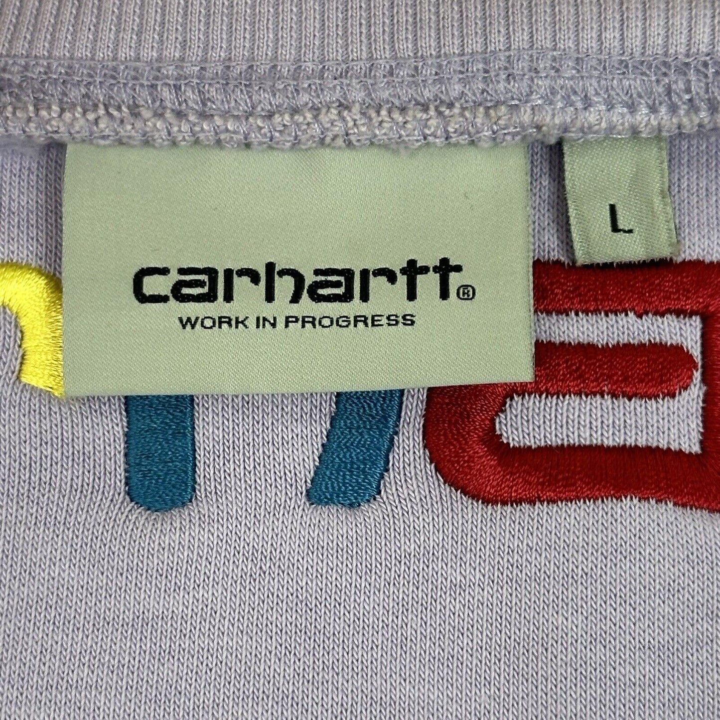 2018 Carhartt WIP x Oi Polloi Chase Sweat Mens Large Purple Embroidered Jumper