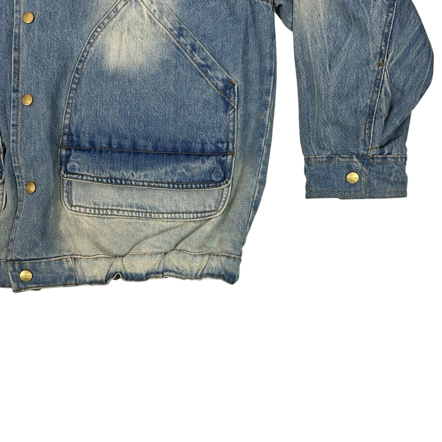 UOOYAA Reversible Oversized Jacket Medium Denim And Khaki Green