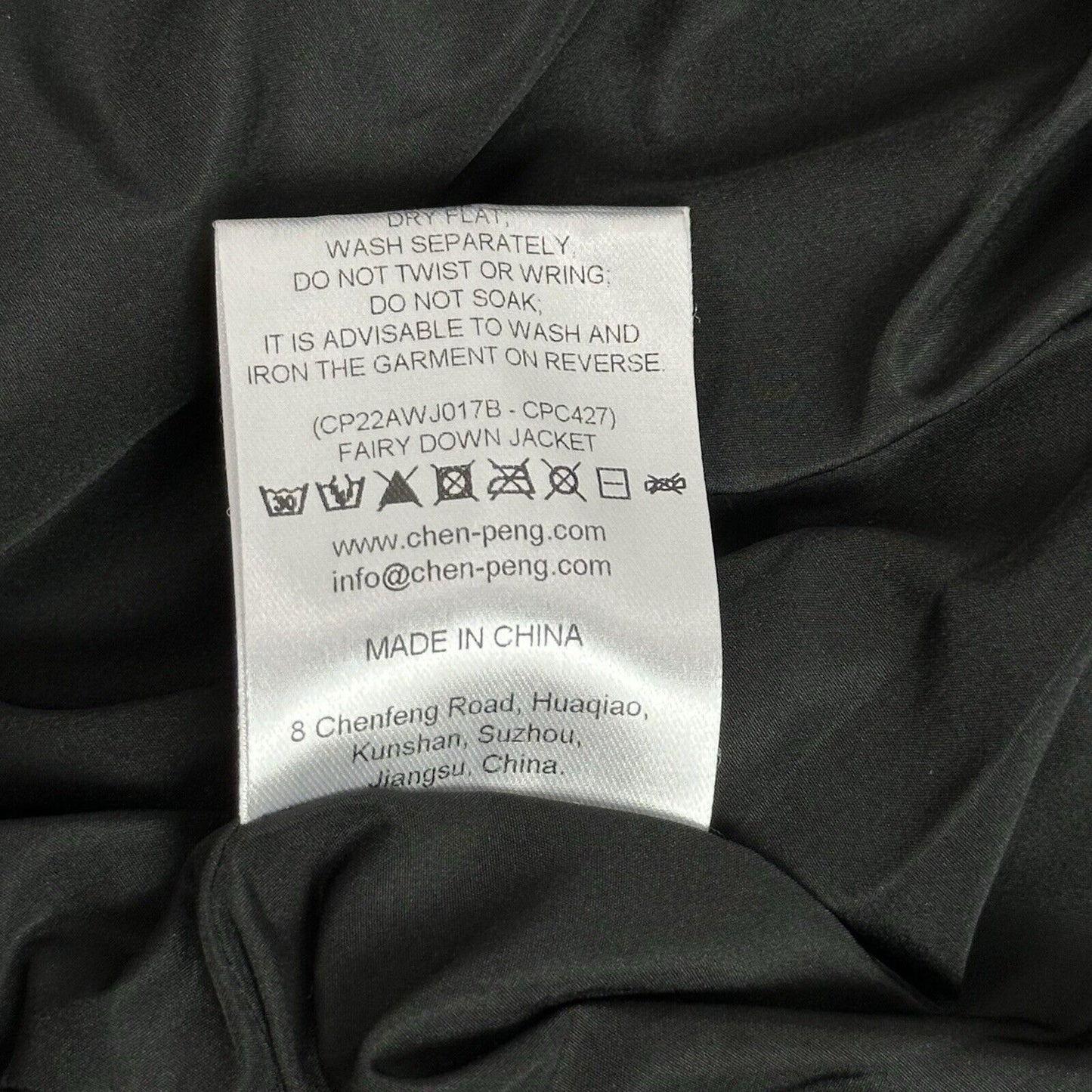 AW22 Chen Peng Fairy Down Jacket Womens Medium Black And Silver
