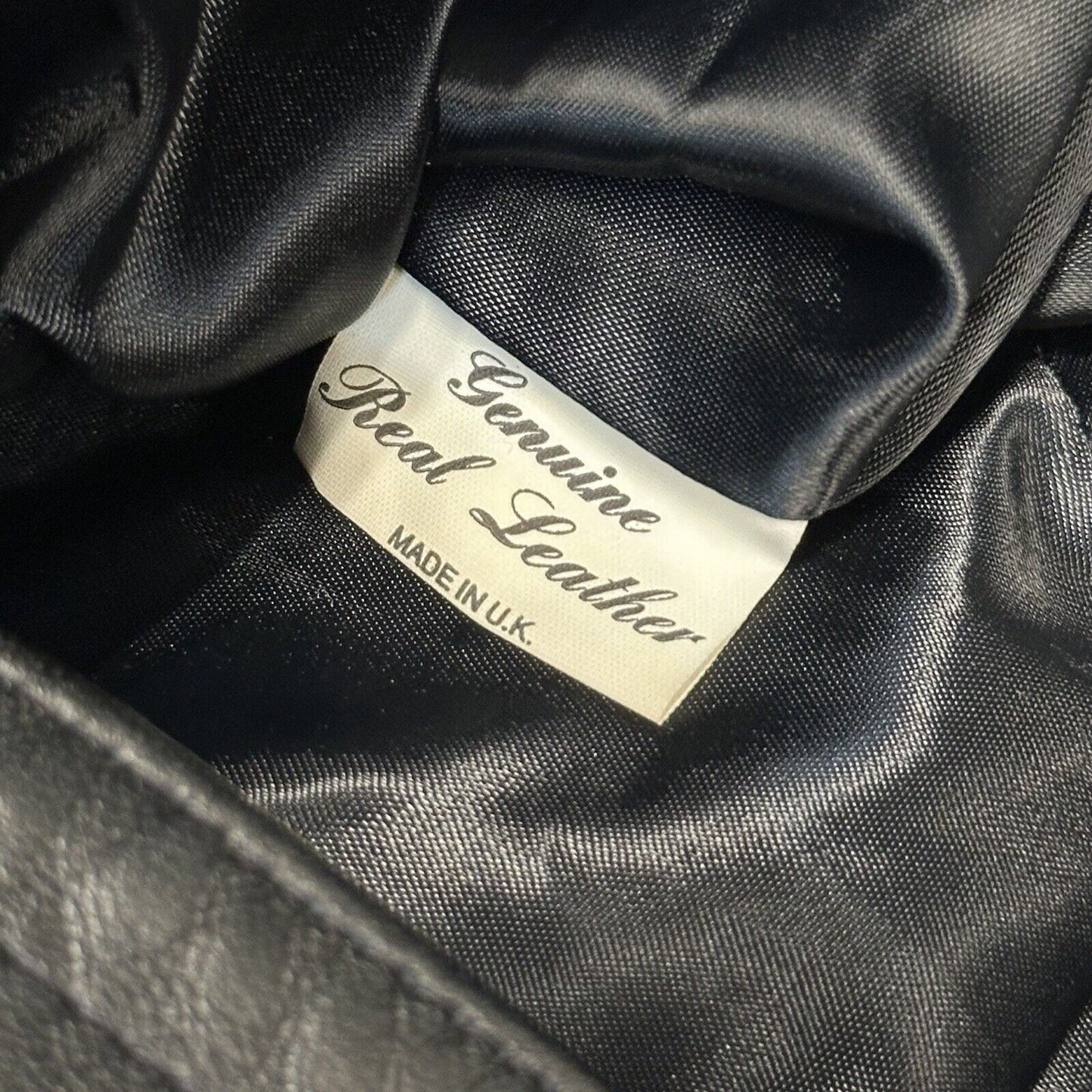 Vintage Camanchi Leather Trench Coat Black Unisex Large Made In UK Deadstock NWT