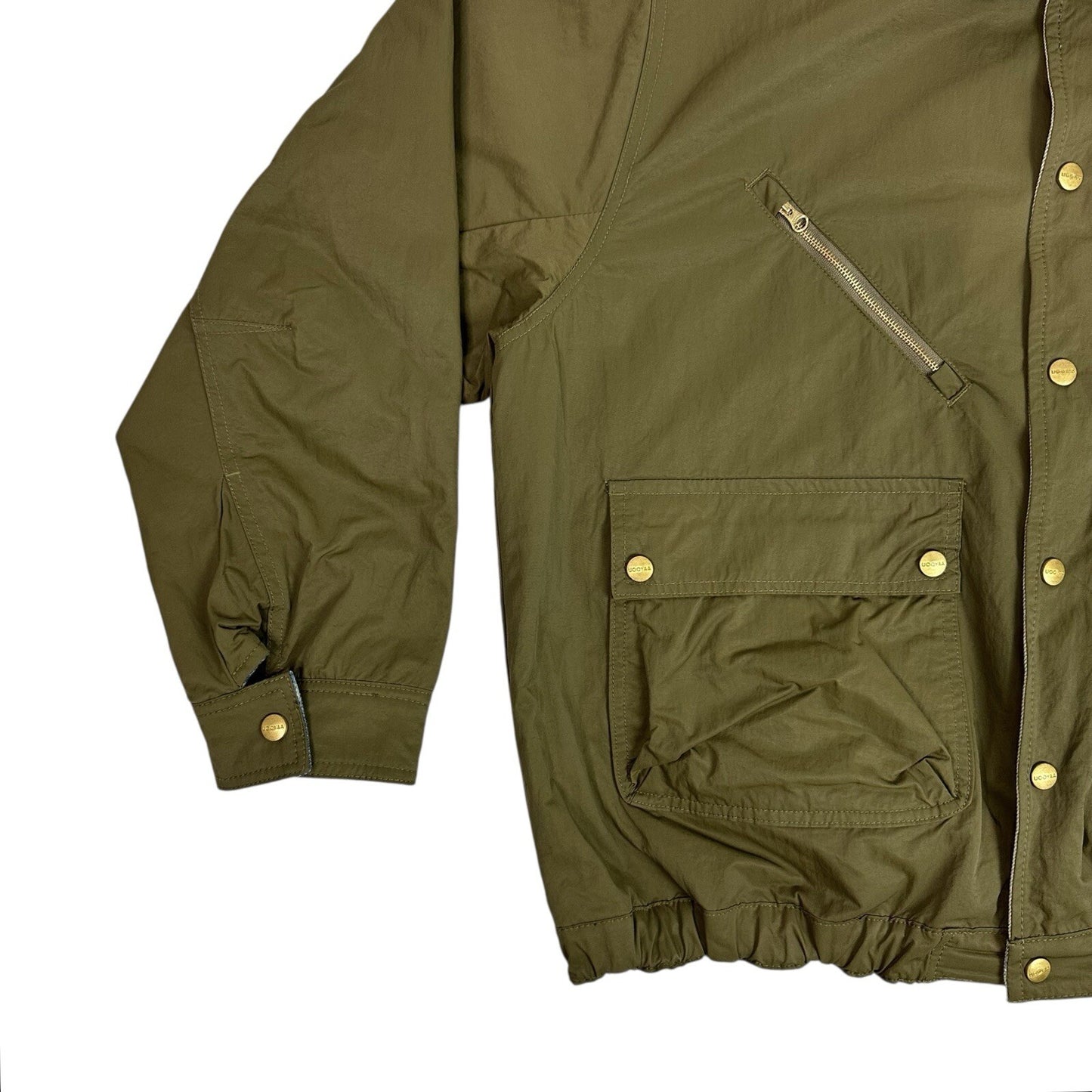 UOOYAA Reversible Oversized Jacket Medium Denim And Khaki Green