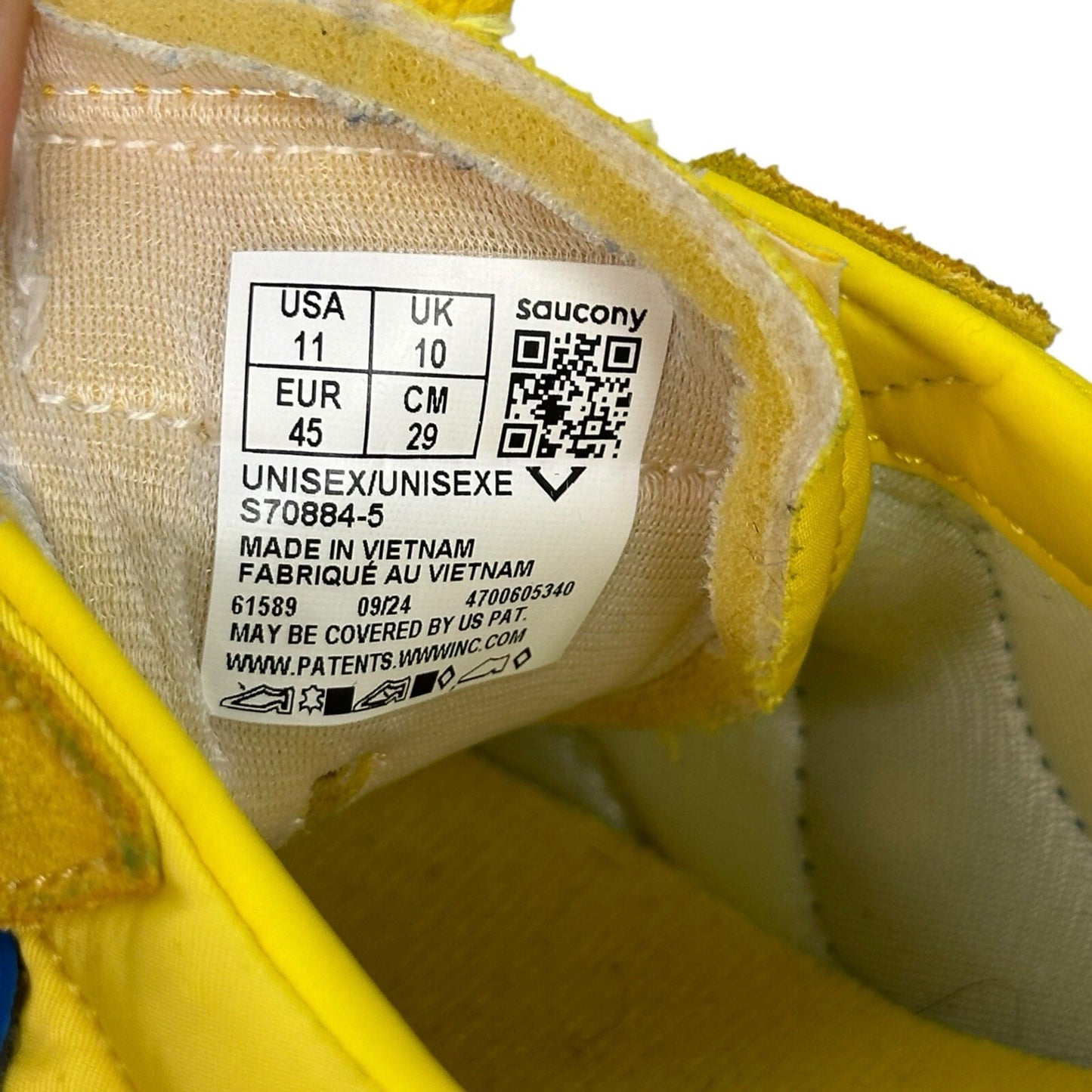 Saucony Trainer 80 Men’s UK10 Yellow And Blue