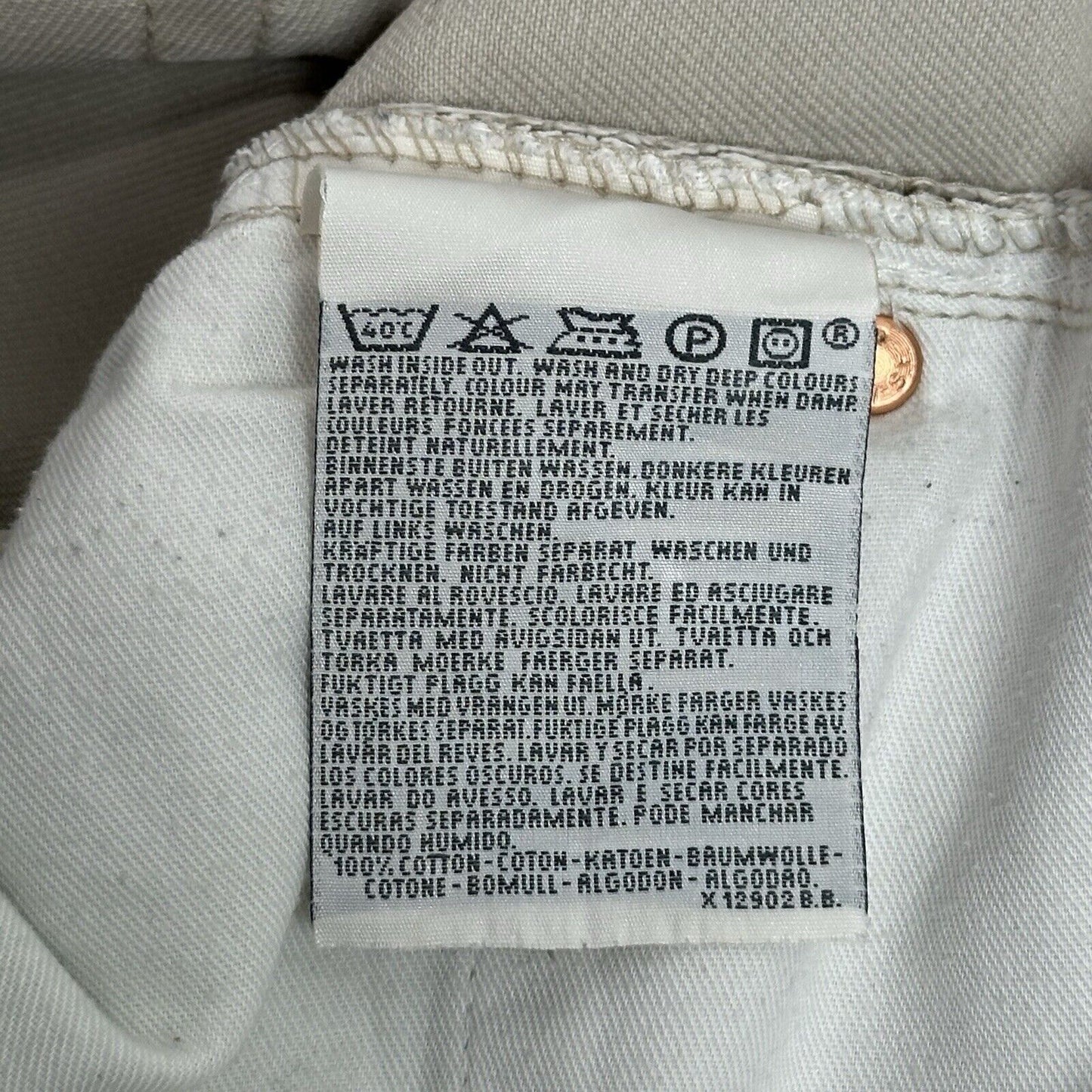 Vintage Levi’s 517 Straight Leg Jeans 36w 32l Light Beige Denim 90's