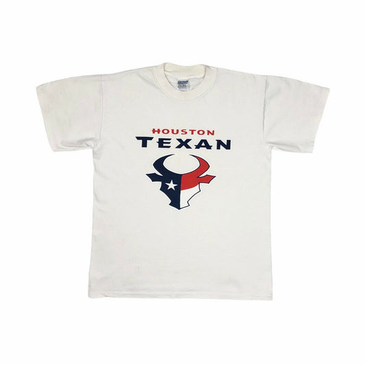00’s Houston Texan Mens Medium White T-Shirt Graphic Print
