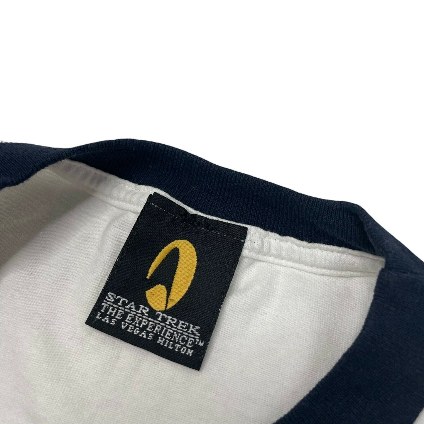 90’s Star Trek Experience Ringer T-Shirt Mens Large White And Blue Las Vegas