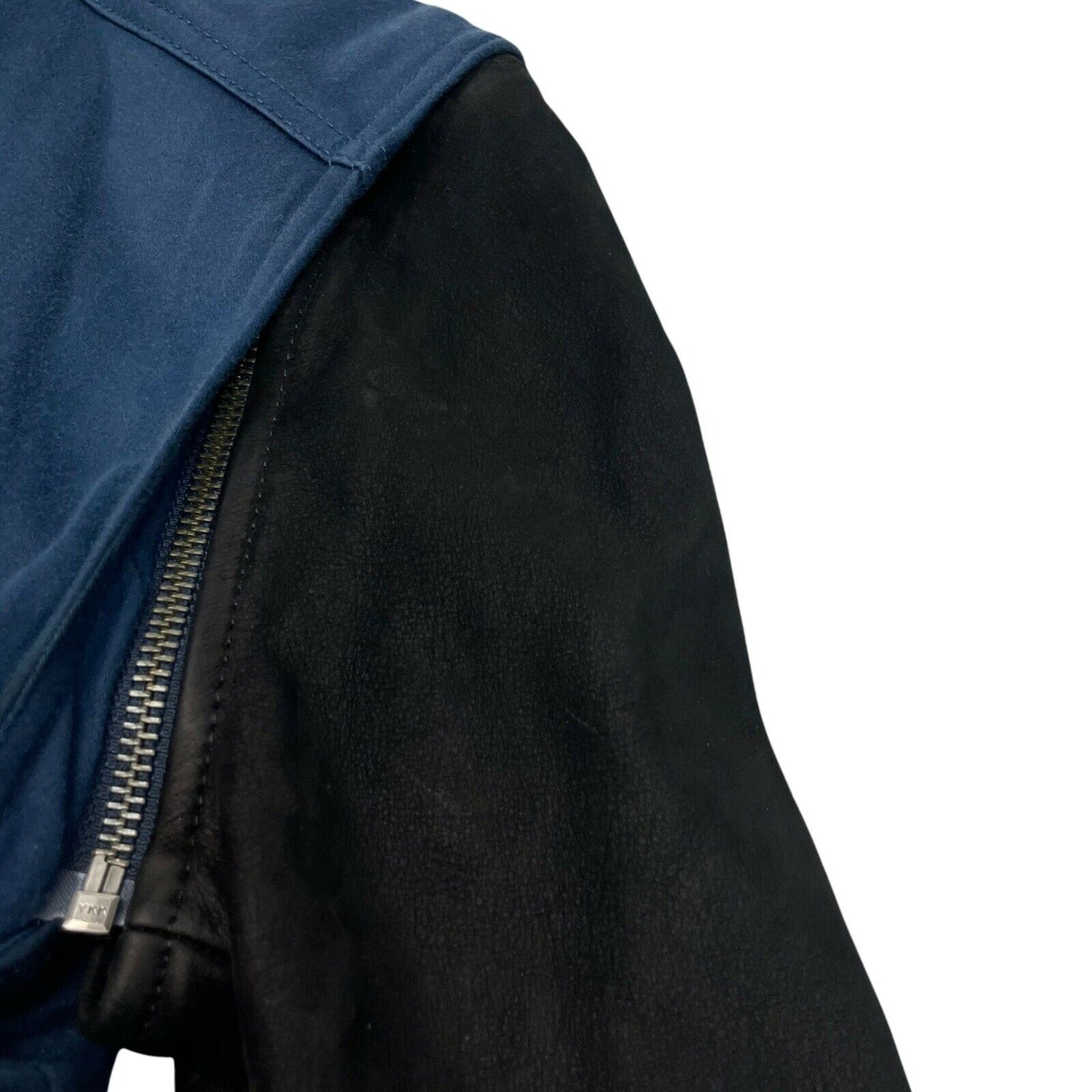 & Other Stories Leather And Canvas Jacket Women’s Small Navy And Black
