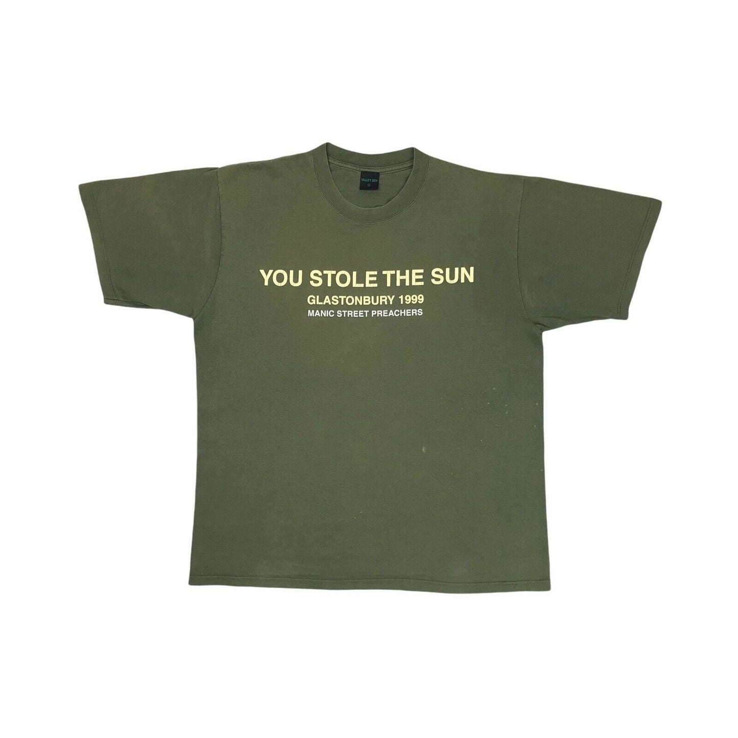 Rare 90’s Vintage Manic Street Preachers Glastonbury T-Shirt Mens Large Green