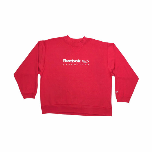 Vintage Reebok Essentials Crew Neck Jumper Hot Pink Women's UK16