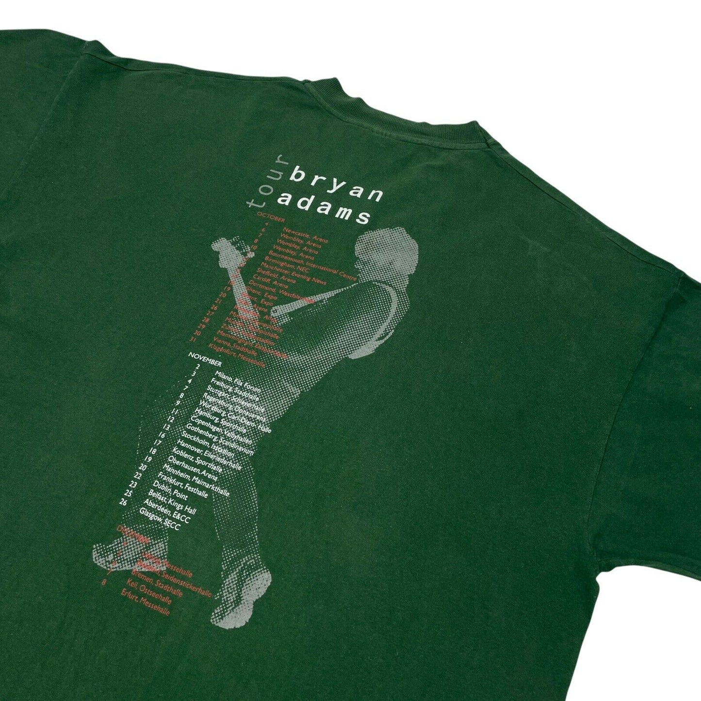 Rare Vintage 1999 Bryan Adams Tour T-Shirt Mens XL Green Screen Stars